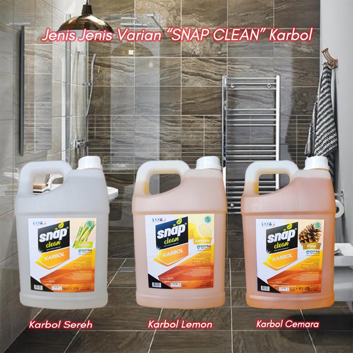 Karbol Pembersih Lantai Sereh Sabun Pel Cemara Snap Clean 4 Liter Instant Sameday