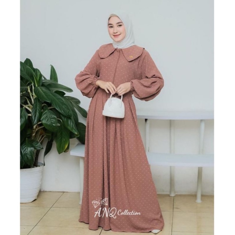 gamis crinkle rubiah/gamis ori ANQ terlaris/gamis ld 112cm/gamis midi rubiah