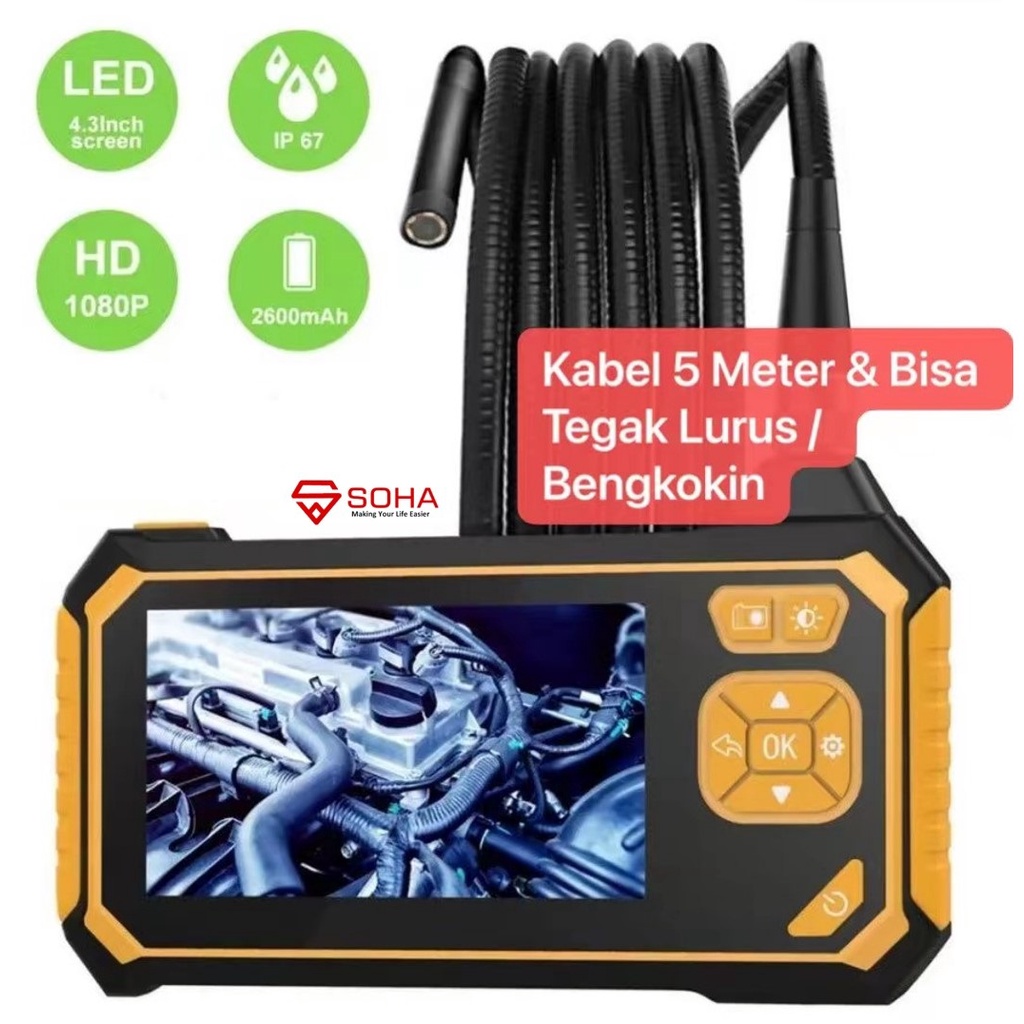 i16 Antscope LCD Handheld Digital camera Endoscope 4.3 inch 8mm 1080P Camera 4.3 inch LCD IPX7 Industrial Endoscope Inspection Waterproof