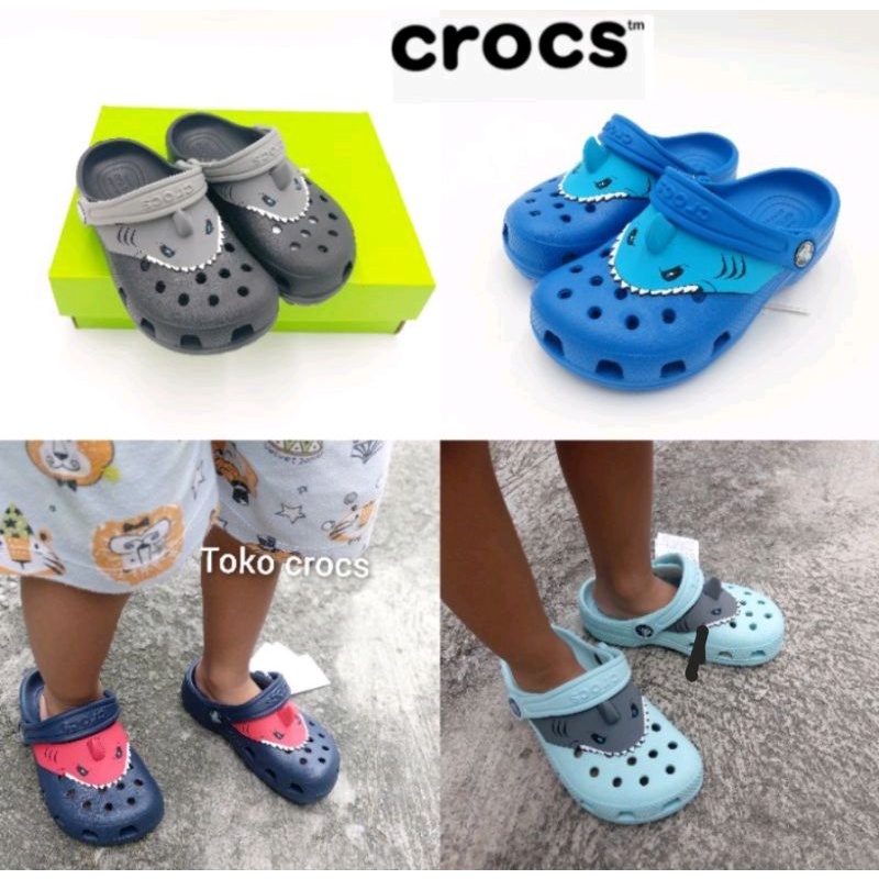 Crocs Anak Anak Shark / Crocs anak Fun lab sharks / shark tanduk