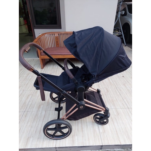 PRELOVED CYBEX STROLLER PRIAM PREMIUM BLACK ROSE GOLD