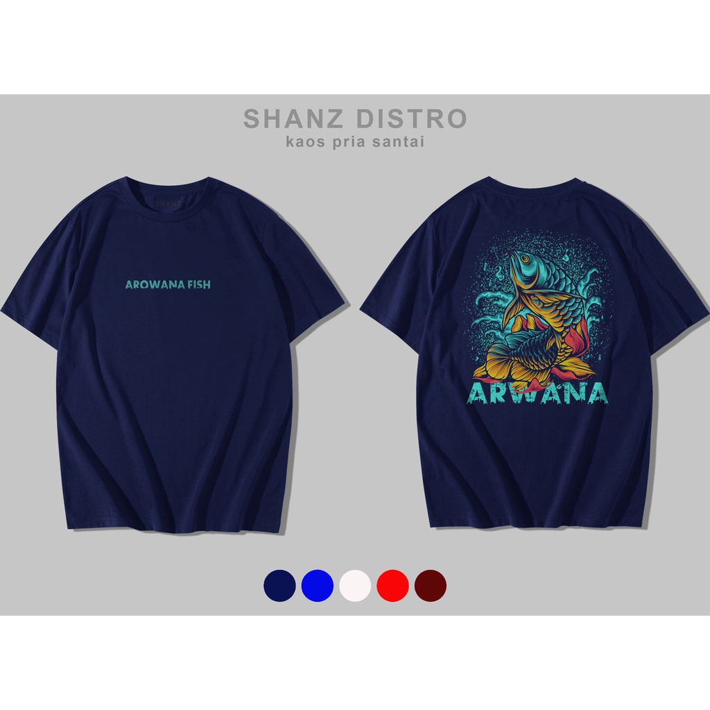 Kaos Ikan Arwana Aquatic Premium Baju Arowana Fish Super Golden Red silver brazil