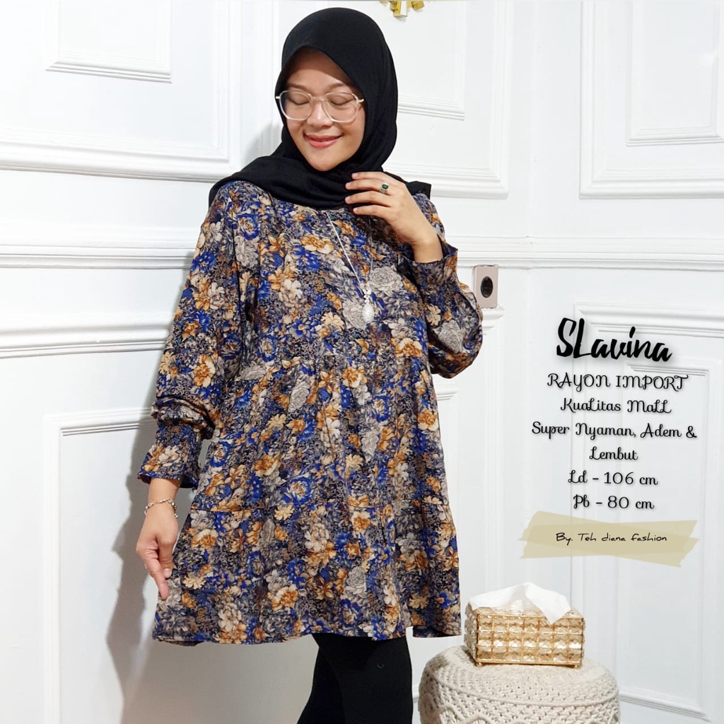 Baju Atasan Wanita / Blouse Wanita Terbaru / Atasan Wanita Terbaru Slavina Viscose LD 106 Cm-3