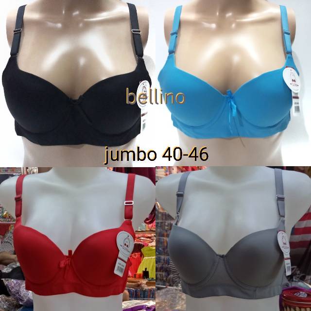 Bra Jumbo Cup Besar 36-46 Tanpa Kawat Soft / Bh Jumbo Kait 3