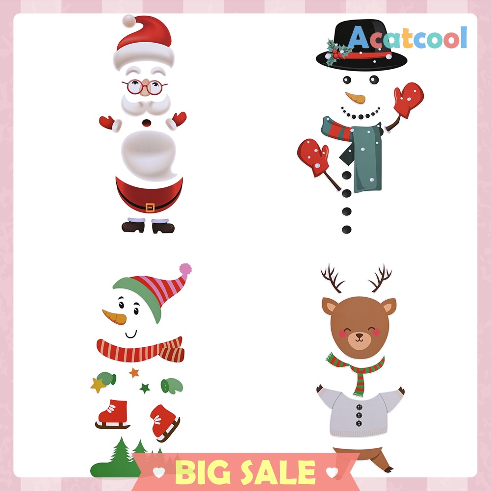 Christmas Refrigerator Sticker Self-adhesive Cute Stickers PVC Wall Paste