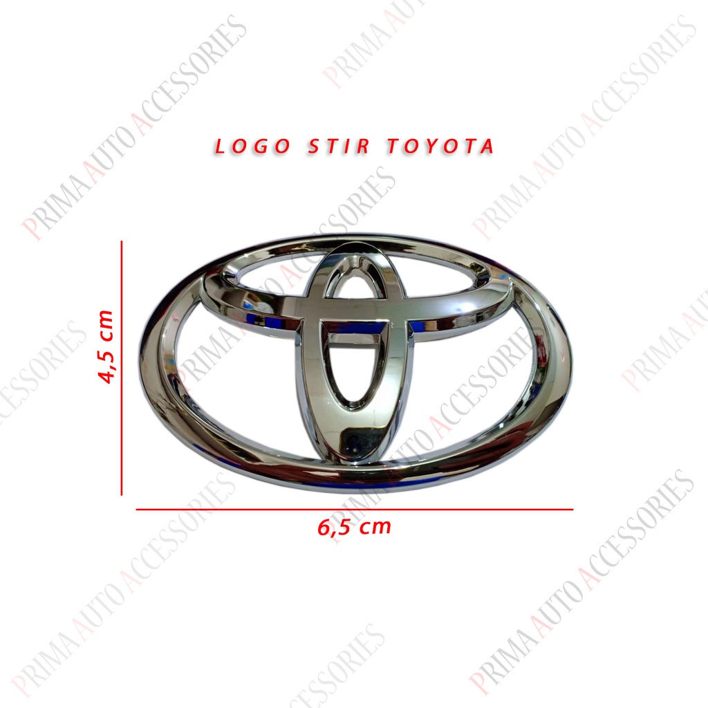 Logo Emblem Stir Mobil Toyota Chrome Steer Car 65mm x 44mm