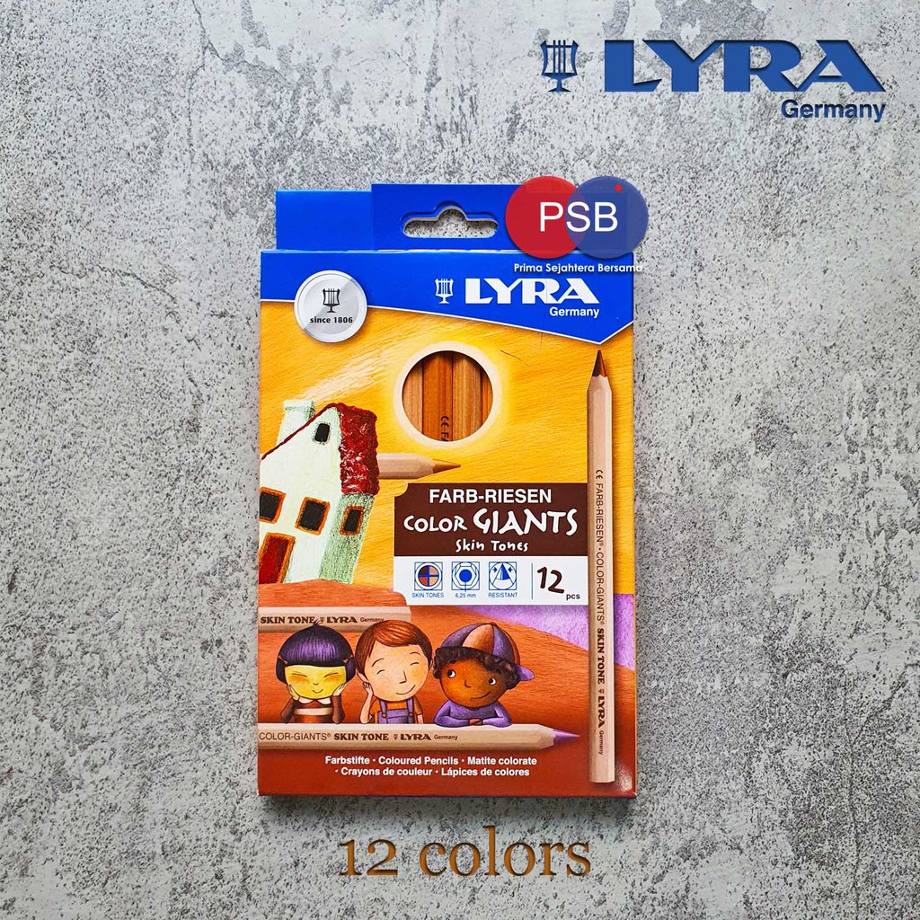 

Lyra Color Giants Skin Tones set 12 warna / Pensil Warna Kulit