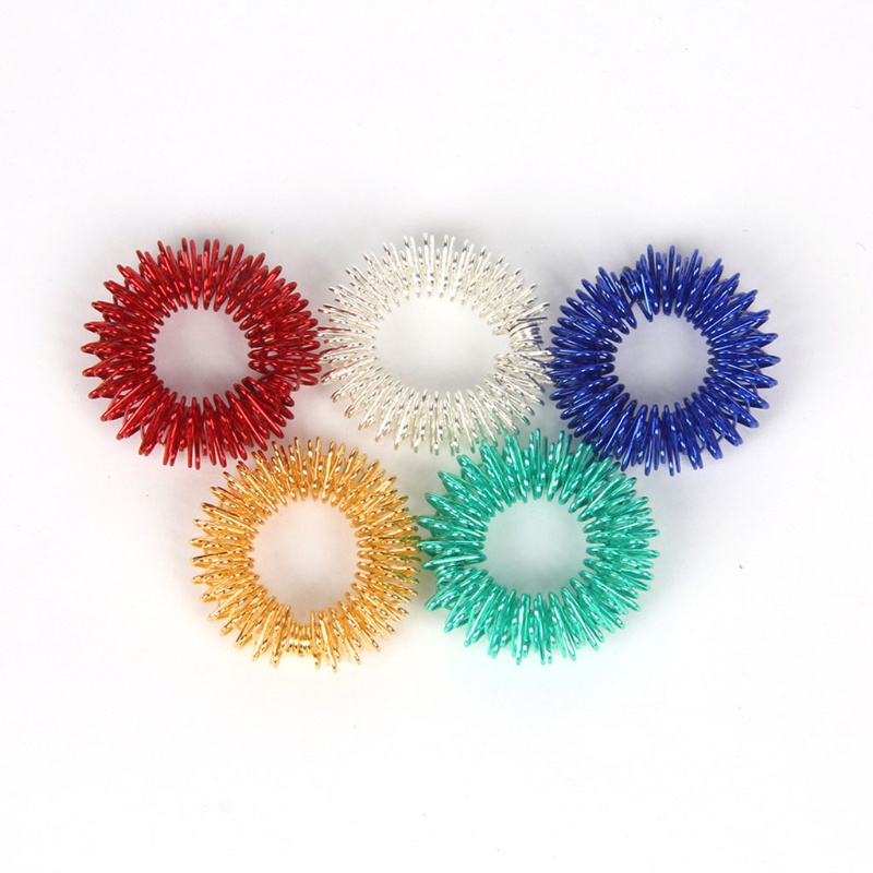 Mary 2in Jari Cincin Logam Pijat Roller Anxiety Playset Interaktif Fidget Toys