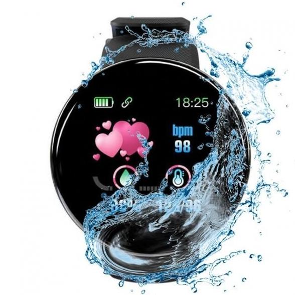 Jam Tangan Pria Smartwatch SKMEI D18 Black Water Resistant 50 m