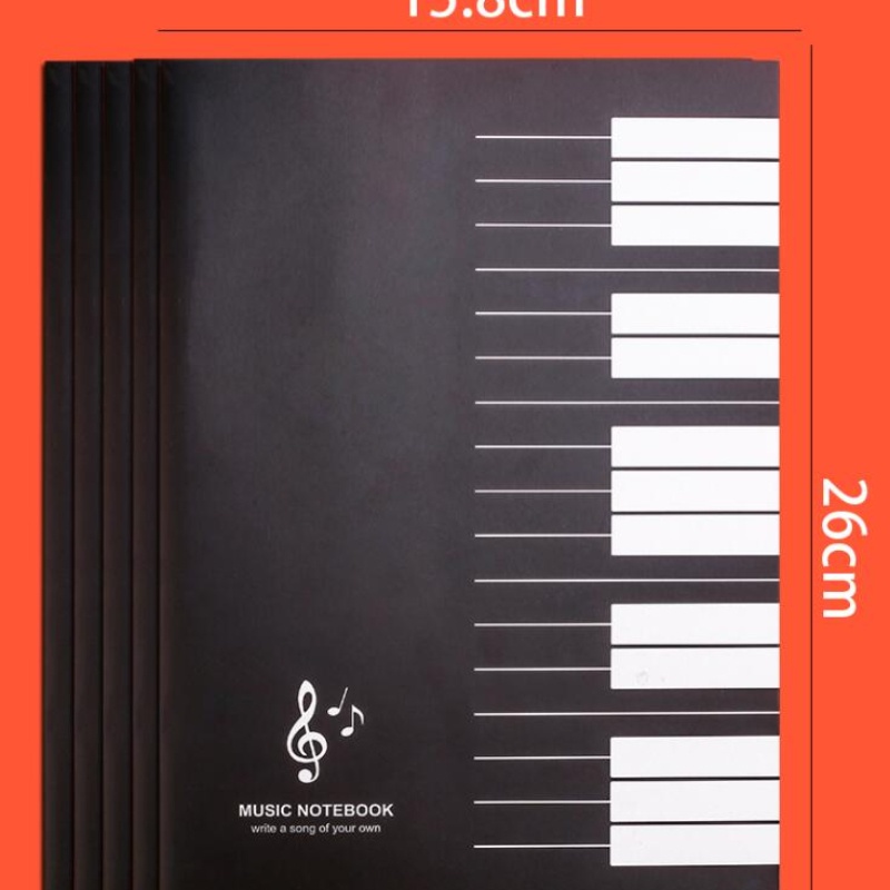 16 Lembar / 24 / 36 Lembar Buku Catatan Musik Piano Bahan Kertas Kraft