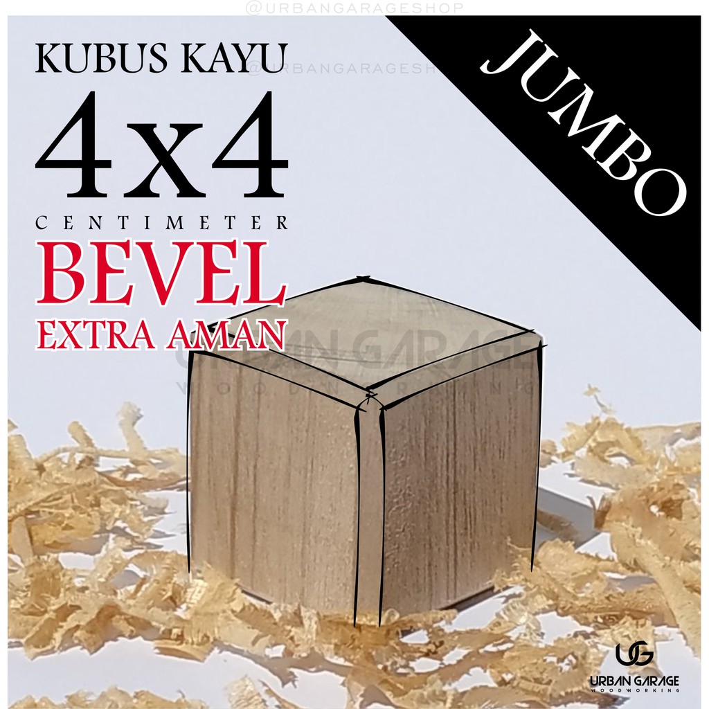 Kubus Kayu 4x4 Bevel