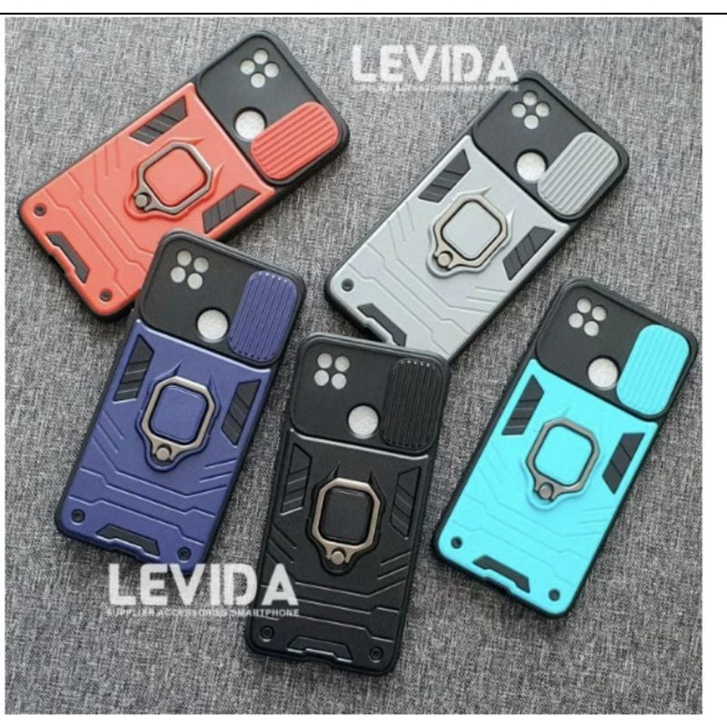 Redmi 10C 9C Case Transformer Slide Stand Ring Case Robot Slide Kamera