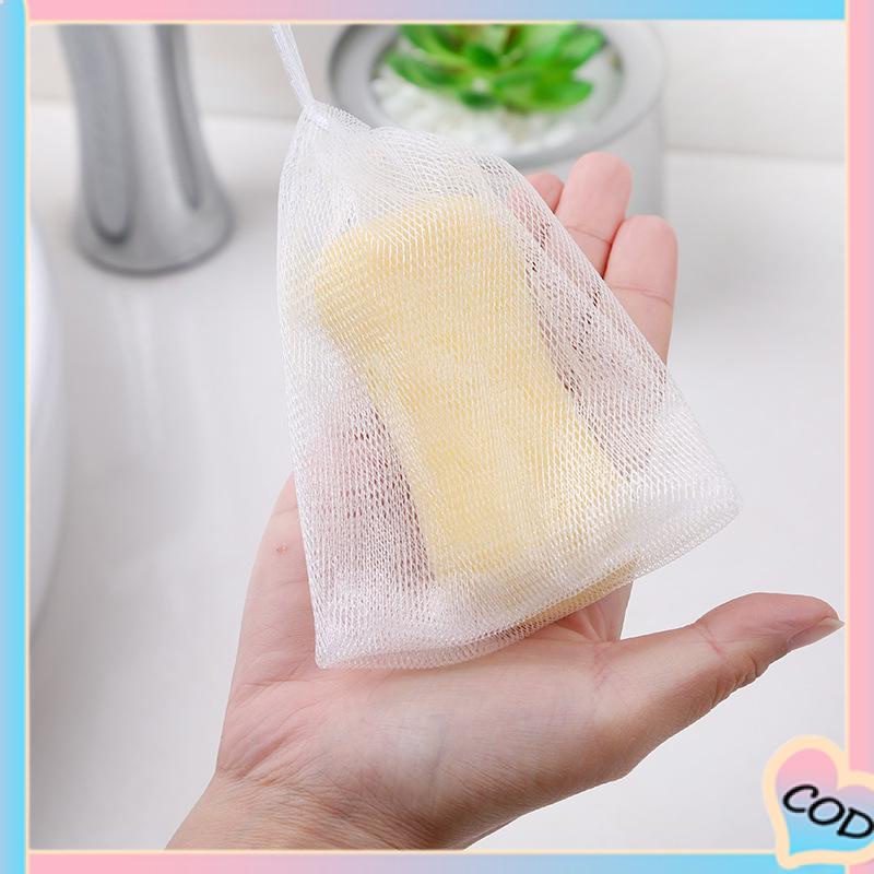 COD❤️Foaming Mesh Pembersih Wajah Cleansing Mesh Handmade Soap Mesh Bag-A.one