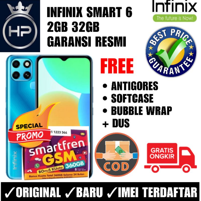 infinix smart 6 hd 3 64   2 32 garansi resmi