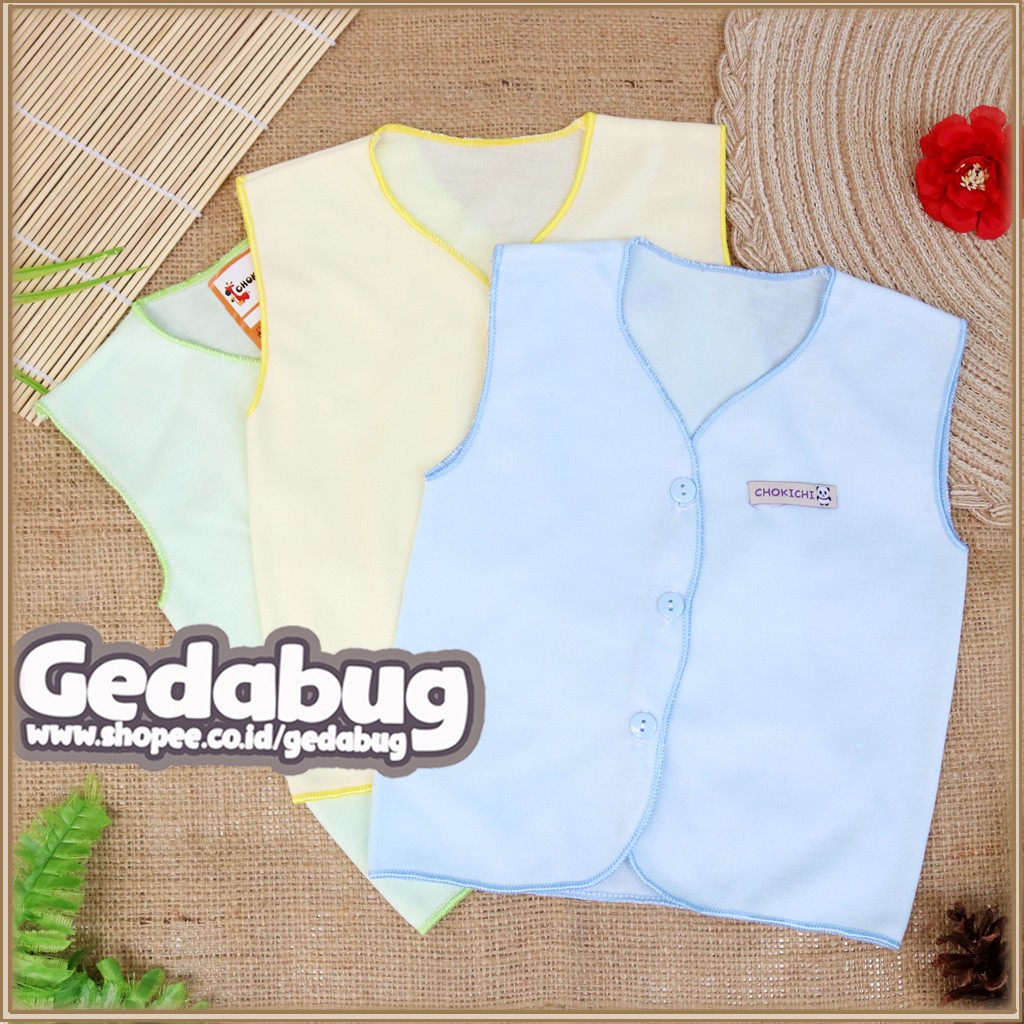 6pcs - Baju Kutung Bayi SNI CHOKICHI Polos Warna size Newborn 0-4 Bulan