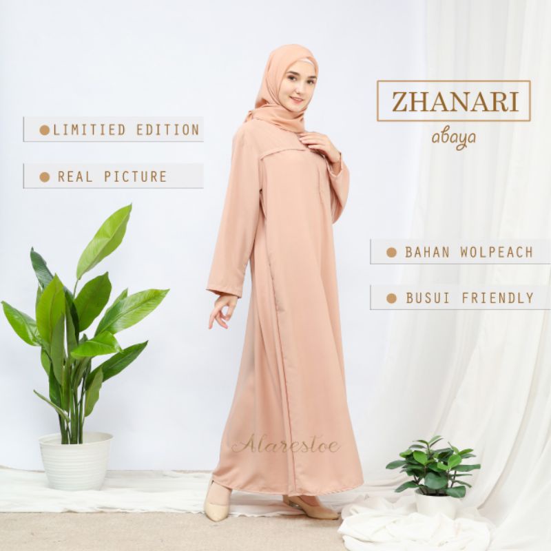 Gamis Basic Abaya Zhanari Terbaru Polos Simpel Kekinian Warna Coksu | Abaya Arab | Abaya Turky | Aba