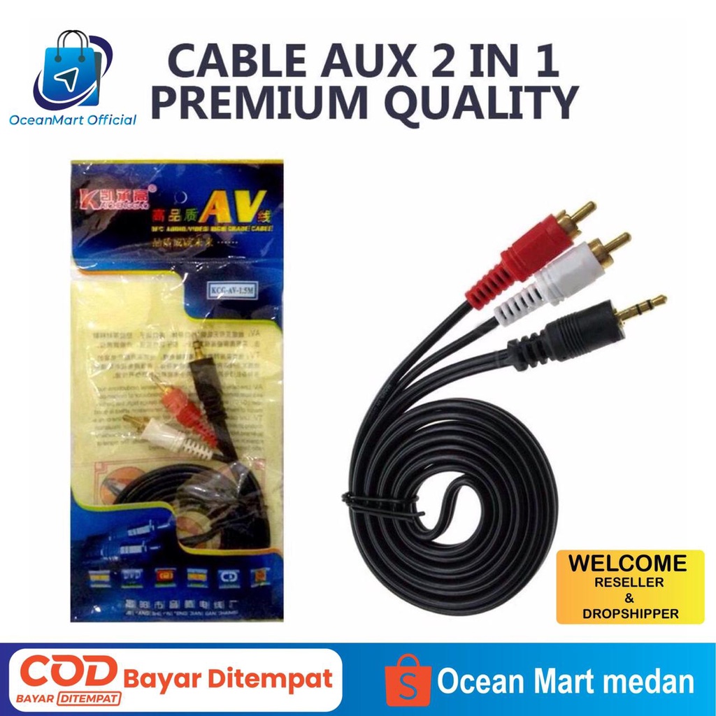 Kabel Aux Jack 3.5mm 1 x 1 Audio Stereo Spiral Male to Male Pendek