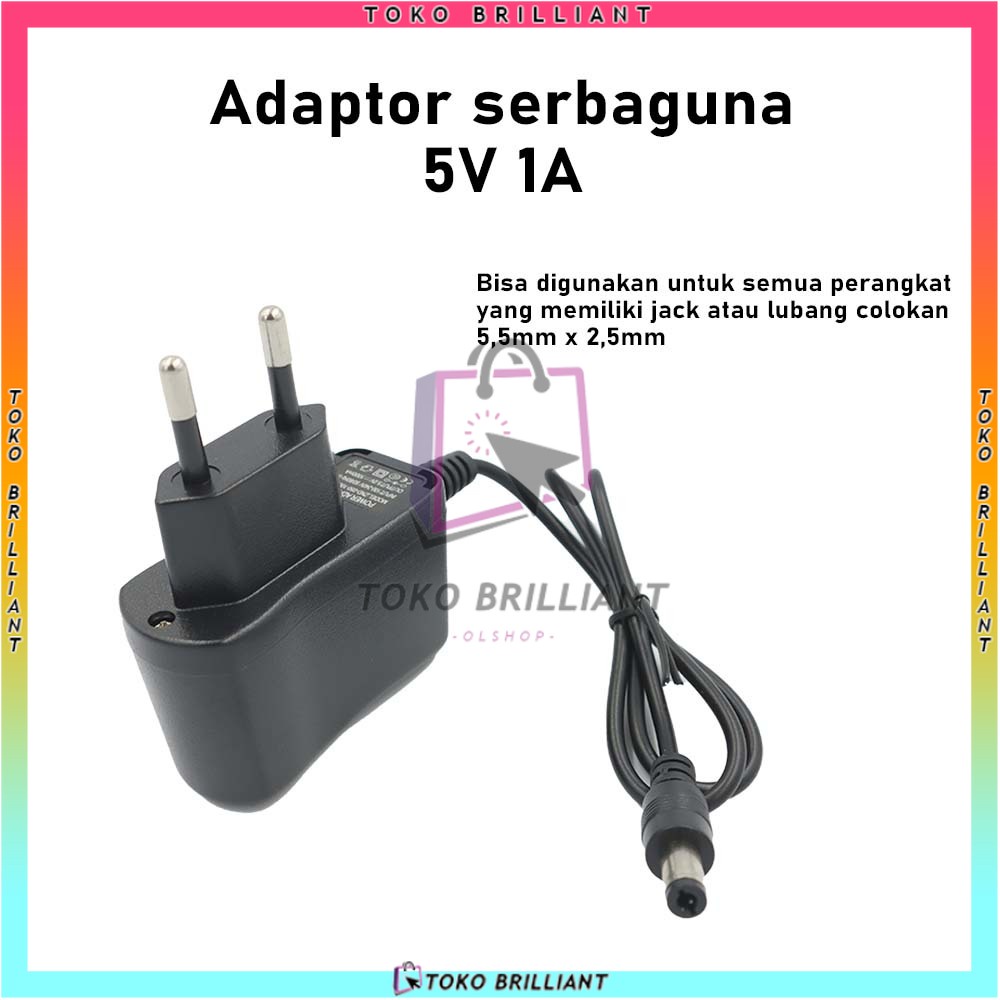 [ADAPTOR NORMAL] Adaptor 5V-1A untuk power tambahan USB HUB 5 VOLT - 1 AMPERE Normal