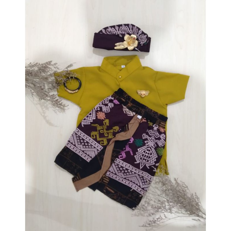 0-8 tahun SET PAKAIAN ADAT BALI ANAK baju+kamen+udeng setengah jadi