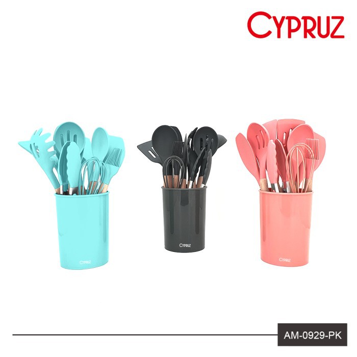 Utensil set Cypruz Spatula Silikon Tahan Panas Kitchen Bucket Sodet