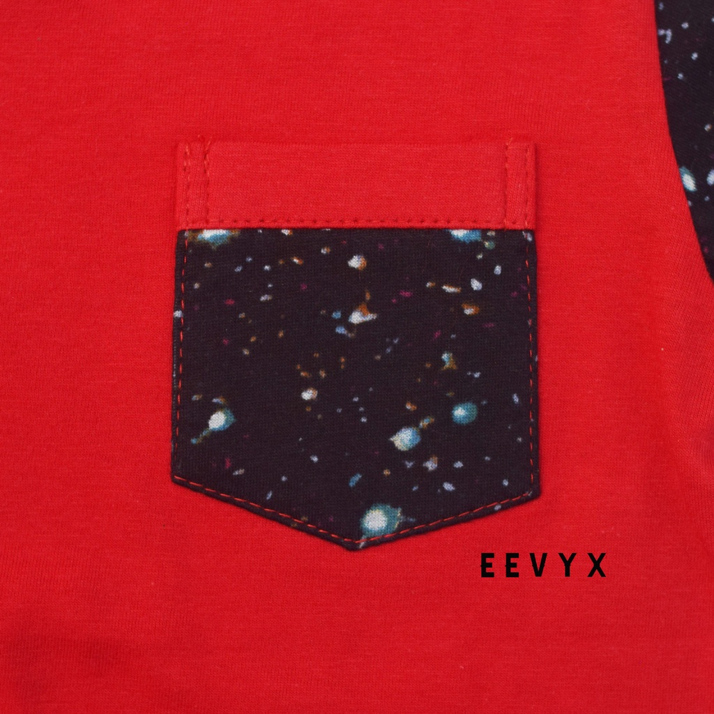 Kizzu Baju Kaos Distro Anak Laki Laki Umur 1-12 Tahun Bahan Cotton - Galaxy Merah - Eevyx Store