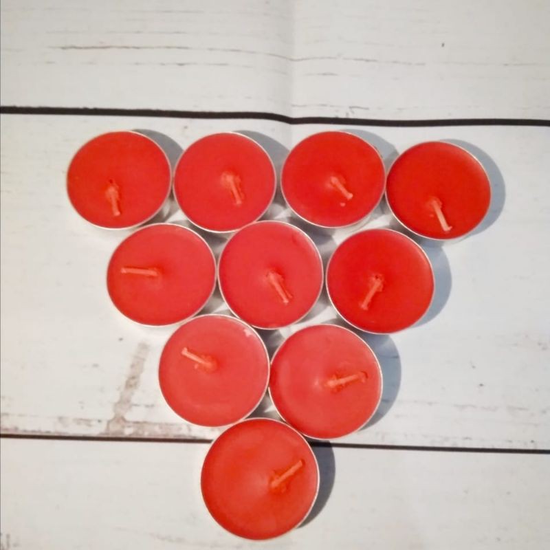 Lilin Tealight Warna Merah 4 Jam Isi 10Pcs