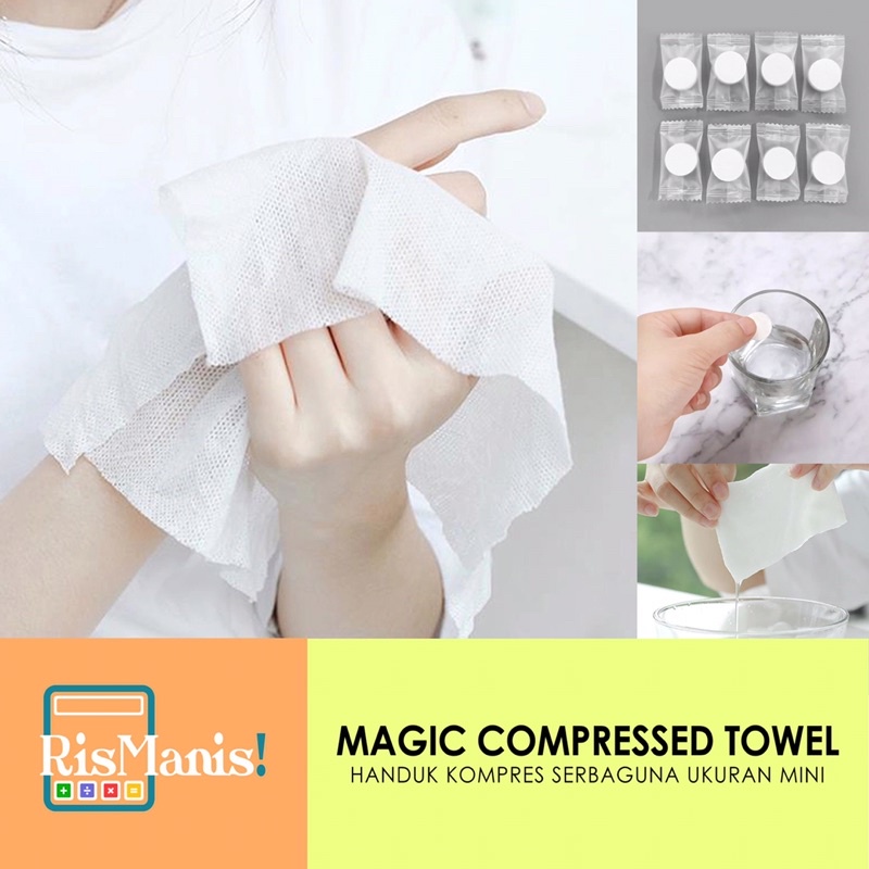 MAGIC COMPRESSED TOWEL - Handuk Travel Kompres Mini Lap Tangan Serbet Ajaib Serbaguna Efisien Mudah