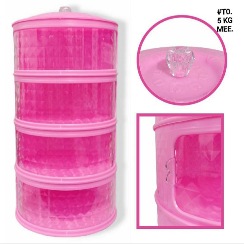 Multi-layer Rak plastik penyimpanan tempat makanan penutup sayuran tudung saji susun TUDUNG SAJI 4 S