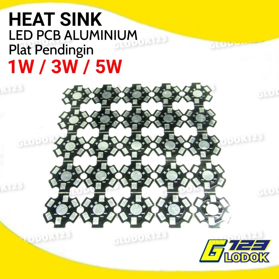 HeatSink PCB Star 1W 3W 5W Aluminium Bahan Tipis Diameter 20mm