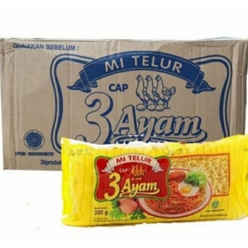 

Mie telor cap 3 ayam 1 dus isi 20 pcs