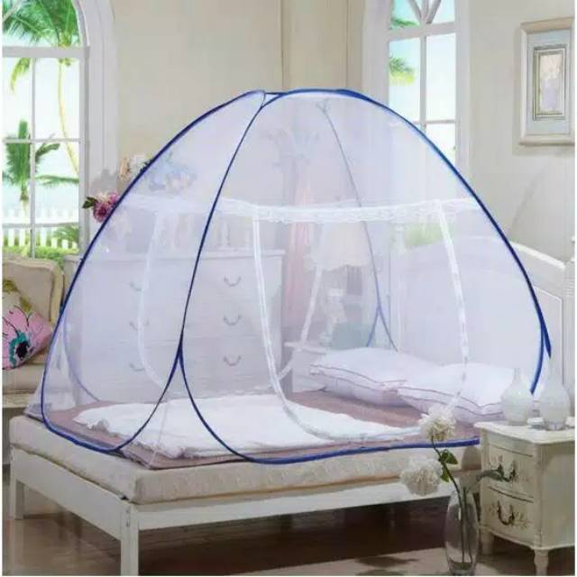 Kelambu tempat tidur jumbo butterfly anti nyamuk besar king size dengan resleting ukuran 6 kaki 180x200