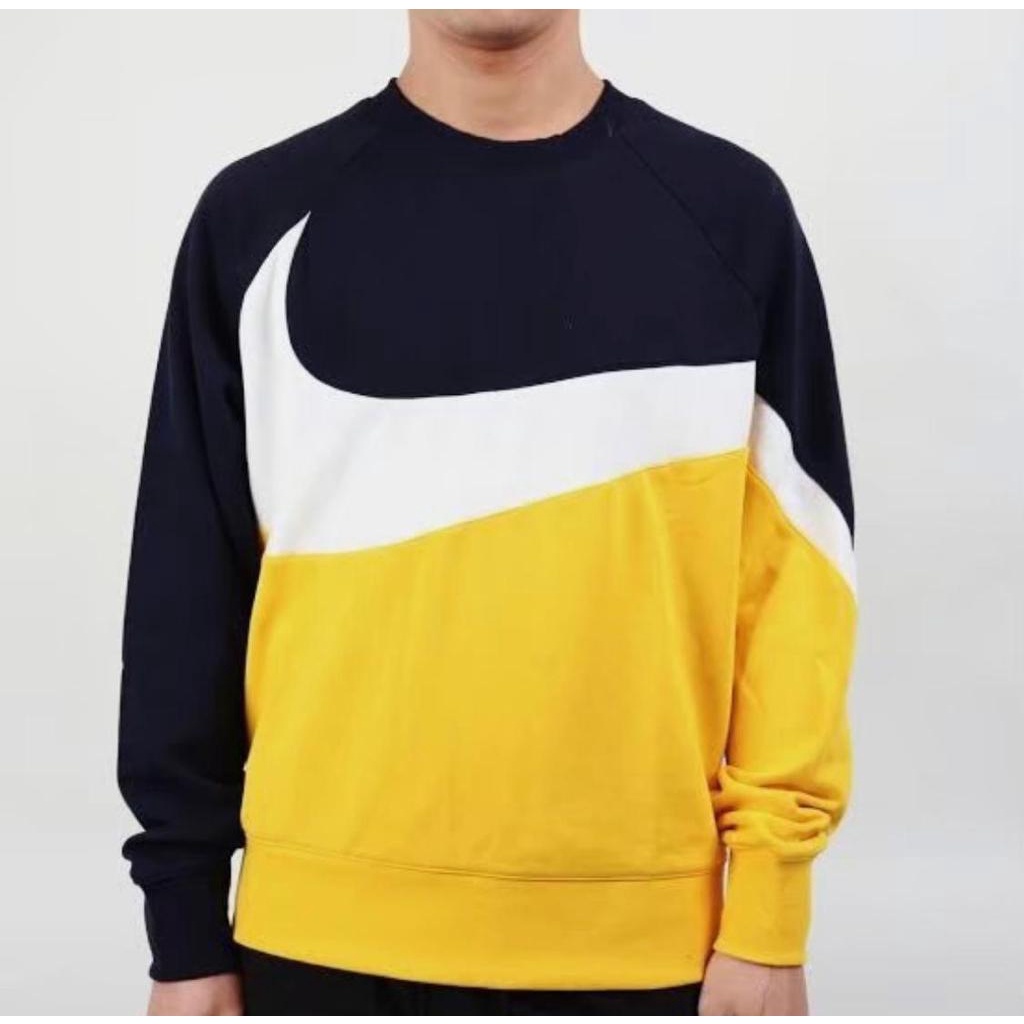 Sweatshirt Crewneck Nike Kombinasi Polos Navi  // Jaket Sweater Nike Big Swoosh Authentic Quality