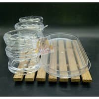 Acrylic Sauce Pot w Spoon set3 + tray Tempat Sambal dengan sendok 2531