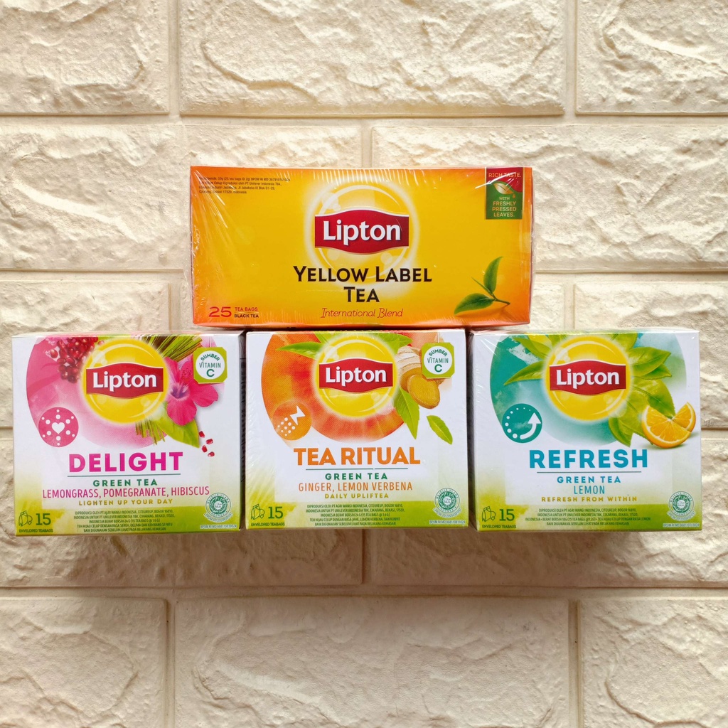 Lipton Yellow Label Black Green Tea Ritual Delight Refresh Bag Teh Hitam Hijau Celup Kantong International Blend