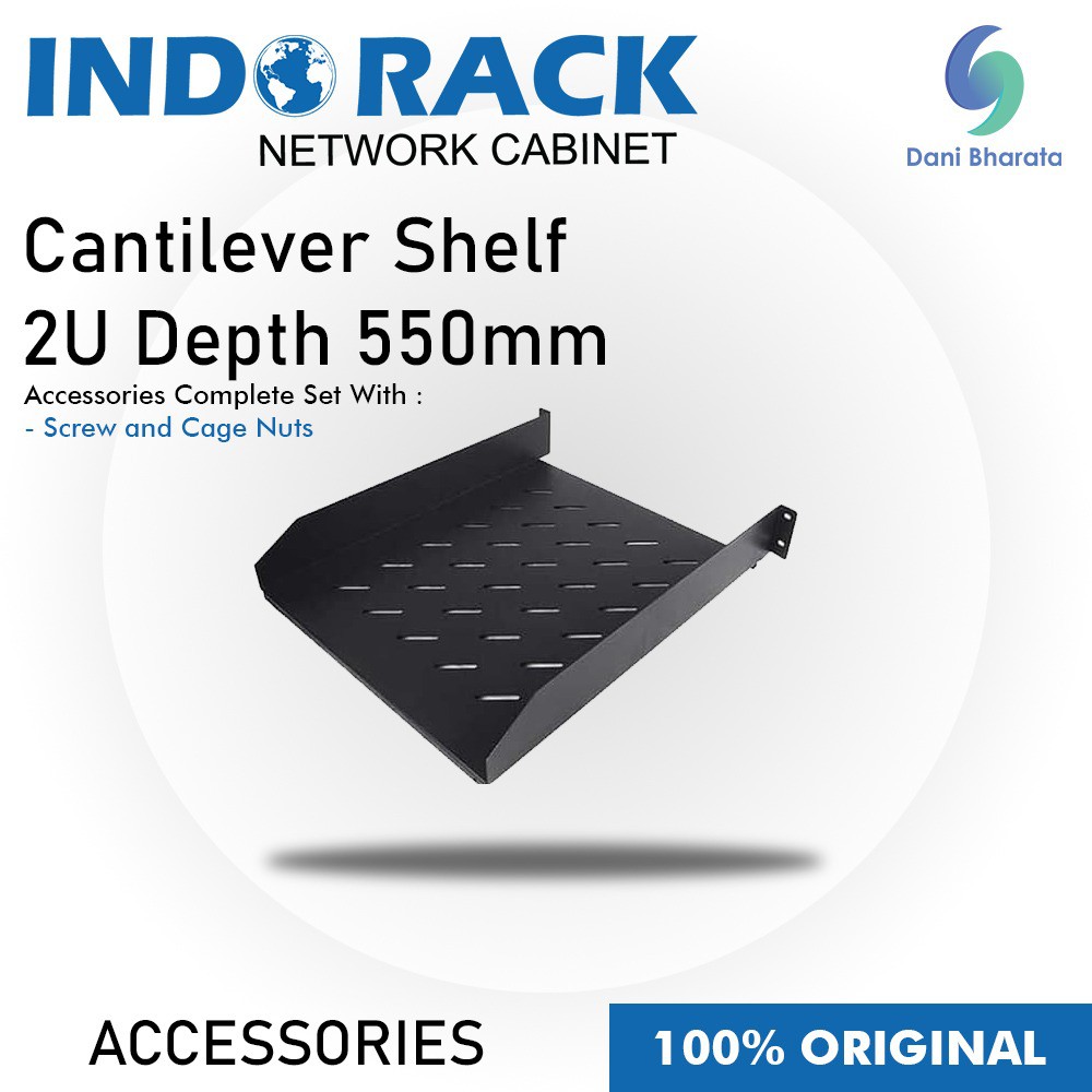 Indorack Accessories Cantilever Shelf 2U Depth 550mm