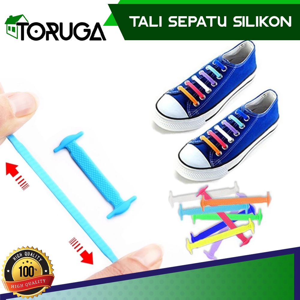 Tali Sepatu Premium Silikon Elastis Shoe Laces Karet Shoelace Silicon Sepasang Sepatu