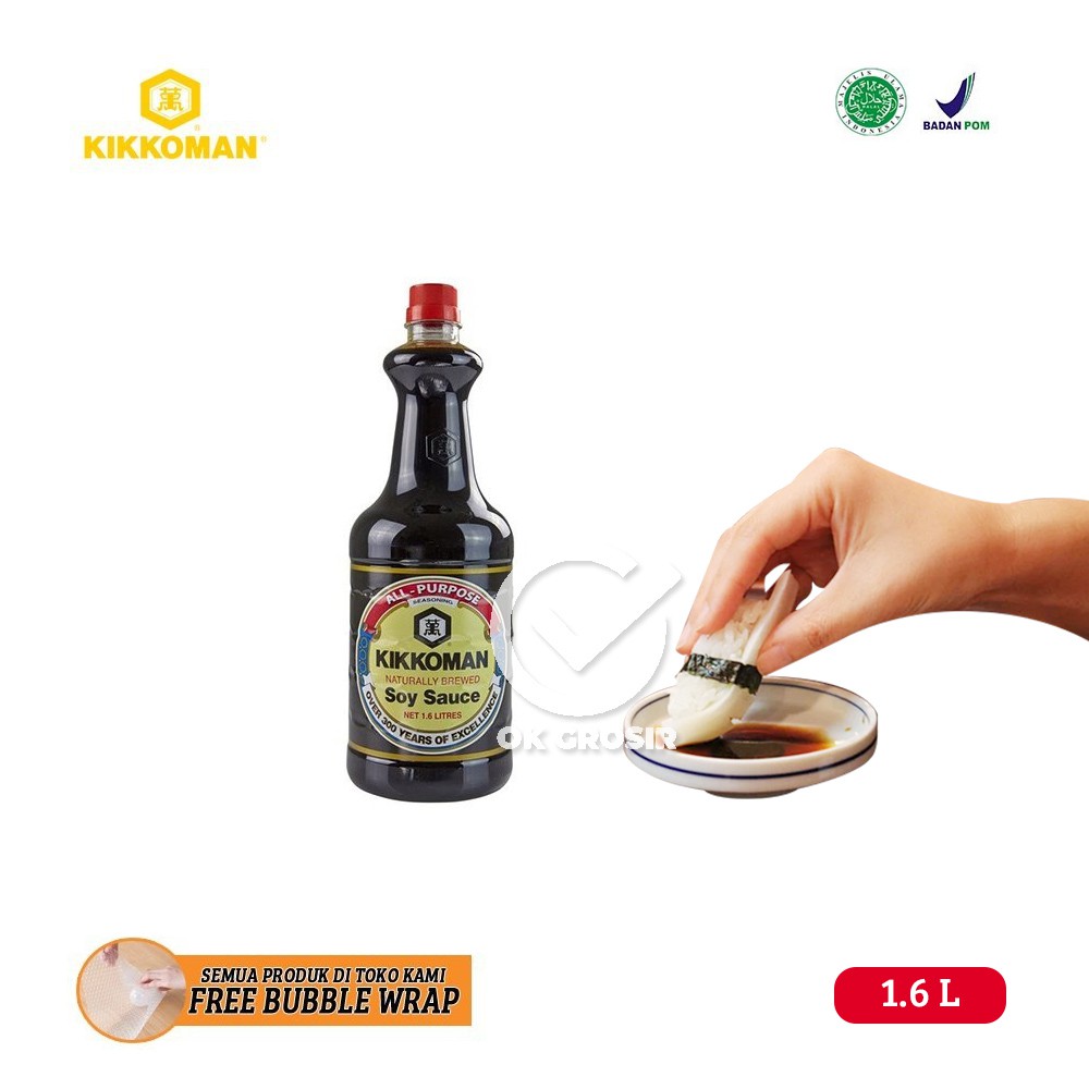 

Saus Kikkoman Halal Soy Sauce / Kecap Asin Jepang / Sushi (Besar 1,6 liter)
