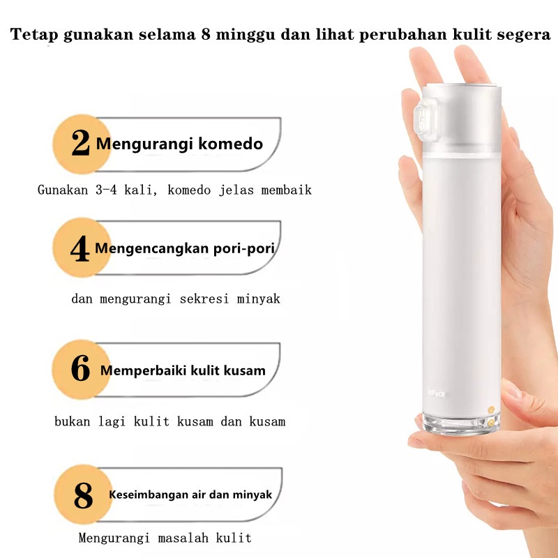 Inface Facial Alat Pembersih Komedo 40°C Suhu Konstan SPA Instrumen Perawatan Kulit Kecantikan Tiga Kepala Hisap Electric Acne Clean Blackhead Black Point Vacuum Negatif Sirkulasi Air Tekanan Wajah Penuh Aqua Peel Termal Perangkat Wajah CF-07E