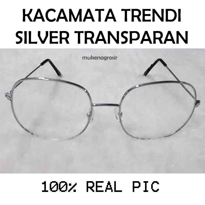 PROMOOOO!! Kacamata Trendy / Unisex /Kacamata Fashion/Kacamata  /Silver Transparant/ nastushaa