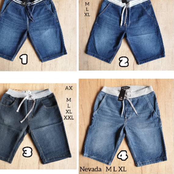 { Harga Grosir } x-6 > Celana pendek nevada jeans pria//celpen cowok//pinggang kolor .,..,.,.,.