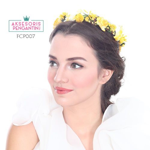 [READY STOK] FLOWER CROWN MAHKOTA BUNGA BANDO WANITA HAIRPIECE KUNING FCP007