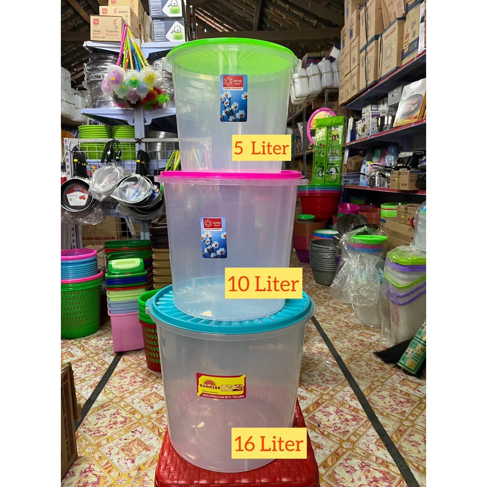 Toples kerupuk plastik 5 Liter, 10 Liter, 16 Liter