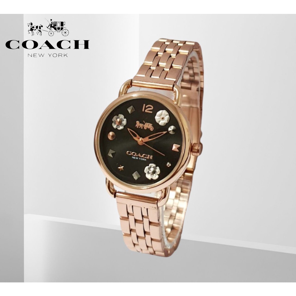 Jam Tangan Wanita coach Flower Rantai 3131 Tanggal Aktif Include Box
