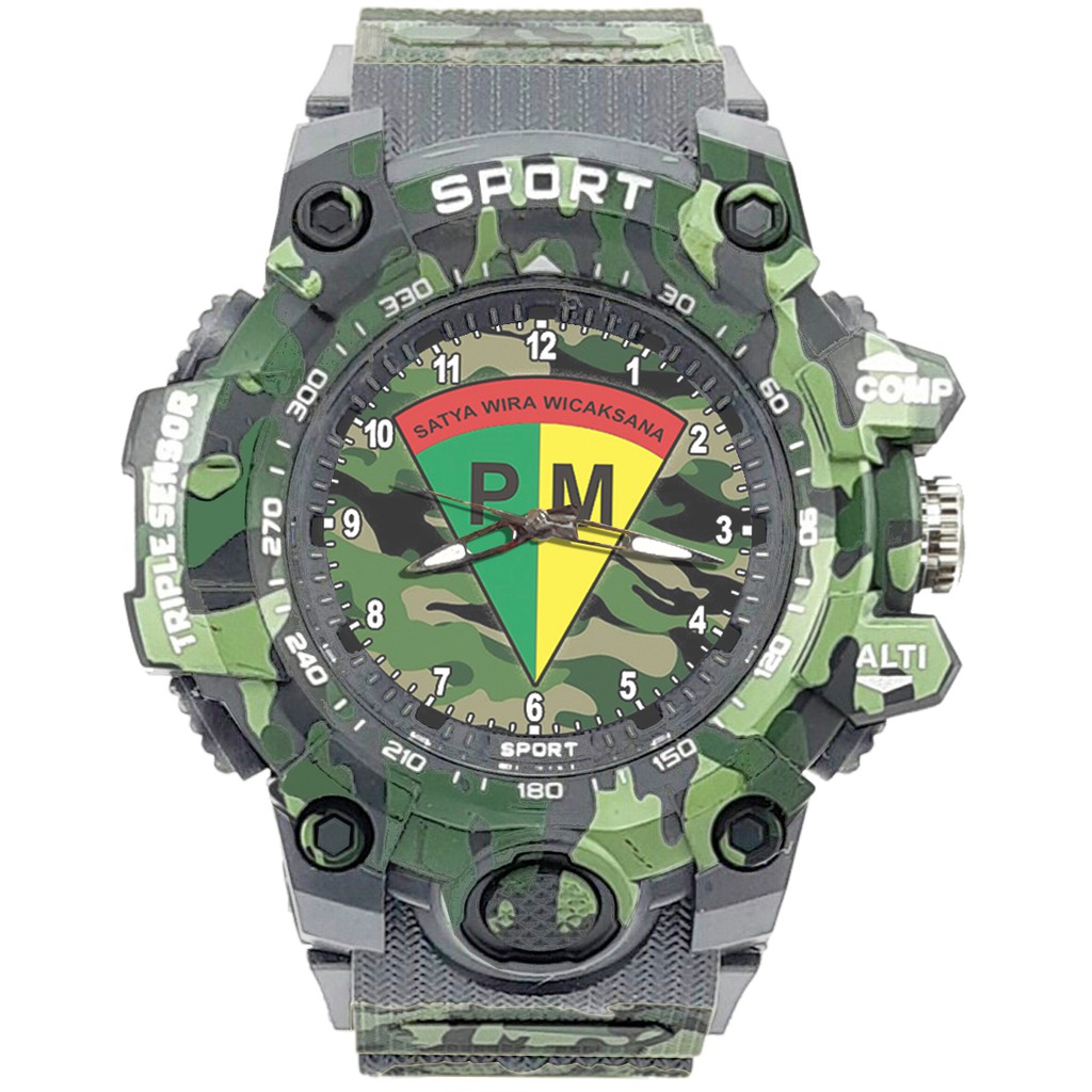 {Istimewa} Jam Tangan PM - POLISI MILITER 3 Abu Army Water Resistant