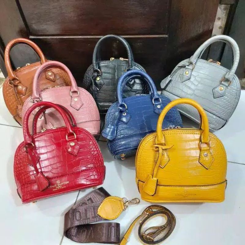 HOT PROMO LV ALMA CROCO MEDIUM UK.24 SUPER IMPORT BATAM HANDBAG / SLING BAG