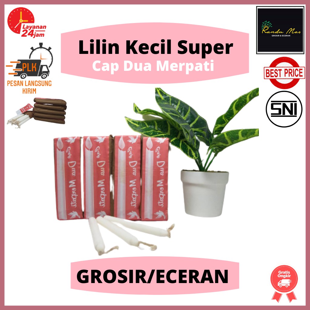 Lilin Mati Lampu /Lilin Putih Kecil/Lilin Natal/Lilin Lampu Satuan/Lilin Cap Dua Merpati Eceran