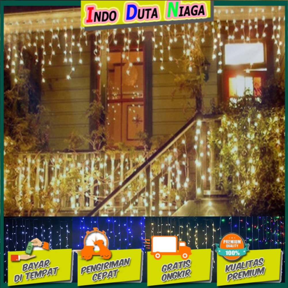 RAYWAY Lampu Gorden Dekorasi Icicle String Fairy Light 5M - 300L