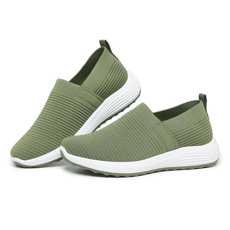 [GROSIR][COD] SEVEN_DAY SEPATU RAJUT SLIP ON WANITA OLAHRAGA TANPA TALI SPORT SHOES HIJAU A-667