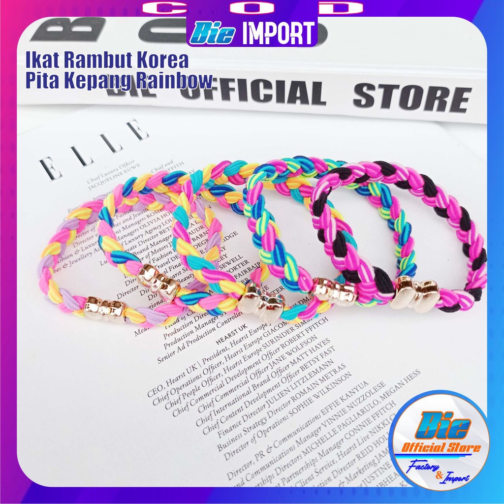 Ikat Rambut Korea Pita Rainbow Impor Best Seller