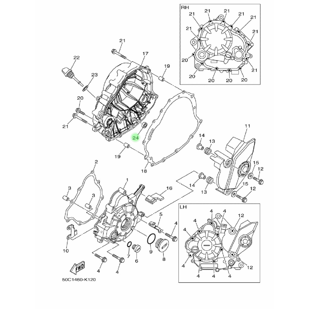 SIL SEAL DALAM BLOK BAK KOPLING JUPITER MX 135 LAMA OLD NEW NJMX MX KING ORIGINAL YGP 93101-10843